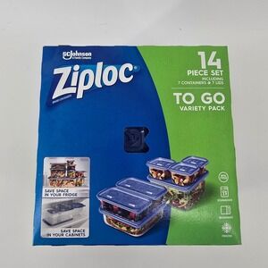 Ziploc Food Storage Containers Blue 14 Piece To Go Variety Pack Set